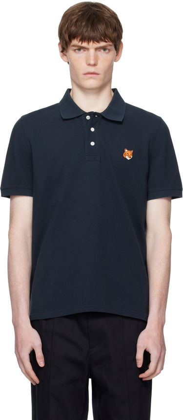 Polo tričko MAISON KITSUNÉ Maison Kitsuné Fox Head Patch Regular Fit Polo Navy | PM00209KP0002, 0
