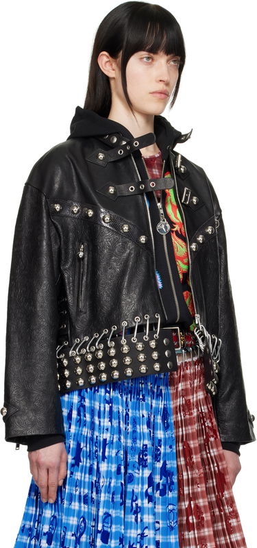 Bunda Chopova Lowena Chopova Lowena Studded Cropped Leather Jacket Čierna | 5301, 1