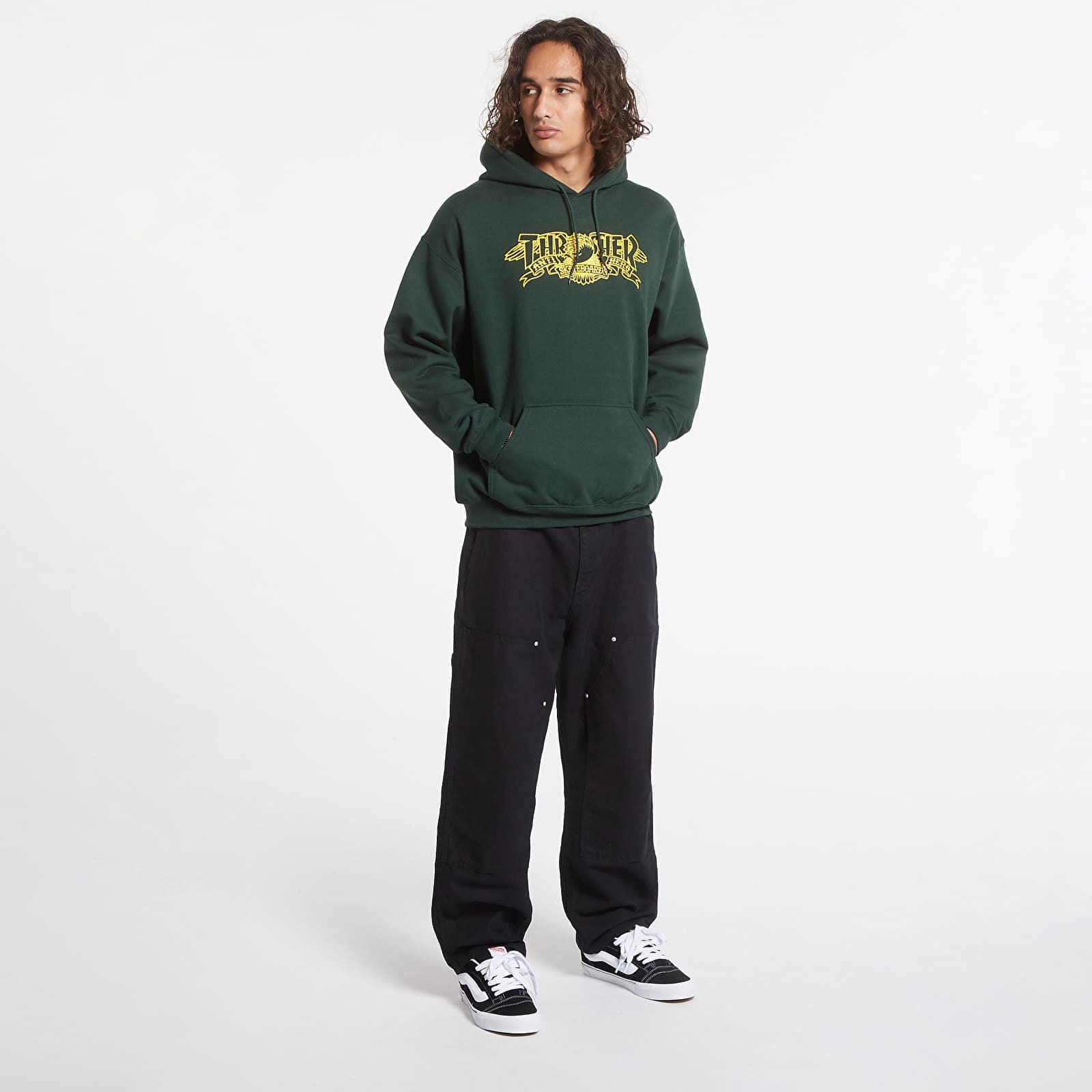 Sweatshirt Hood Mag Banner For. Green