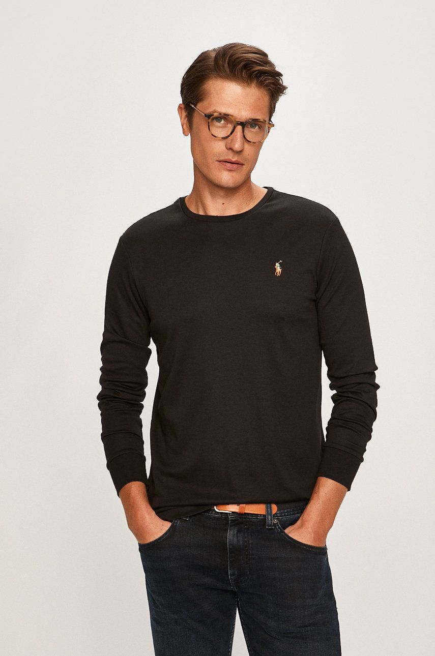 Tričko Polo by Ralph Lauren Long Sleeve Cotton Custom Tee Čierna | 710760121001, 0