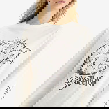 Tričko GANNI GANNI Future Heavy Long Sleeve T-Shirt Biela | T4064-135, 5