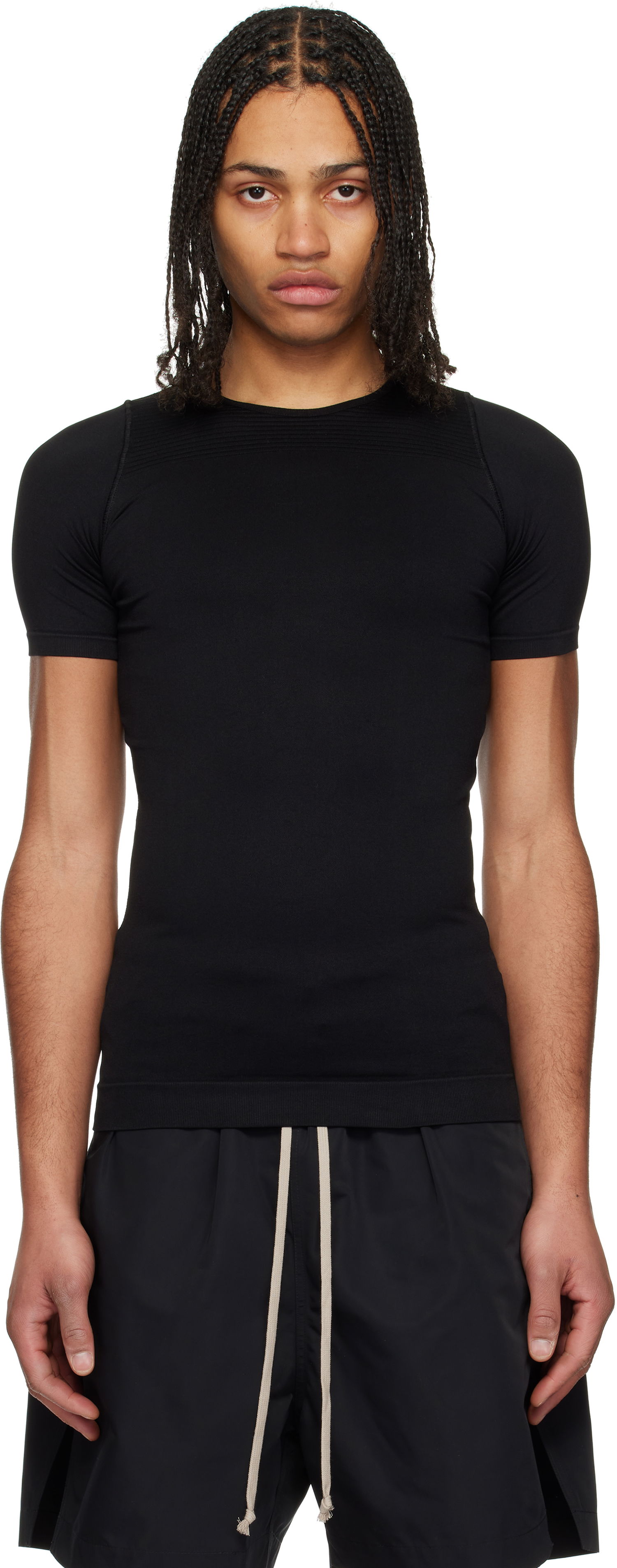 Tričko Rick Owens Rick Owens Hollywood Active Knit Short Sleeve T-Shirt Čierna | RU01E5692 KSP, 0