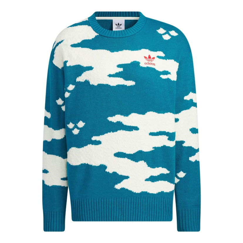 Sveter adidas Originals Originals Cloud Print Sweater Modrá | JE9189
