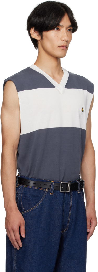 Sveter Vivienne Westwood Vivienne Westwood Ollie Striped Sweater Vest Šedá | 2701002J-Y003F-, 1
