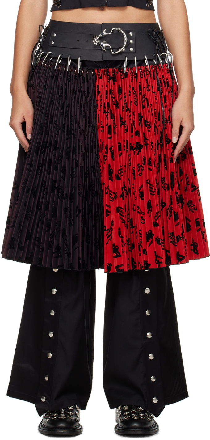 Sukňa Chopova Lowena Chopova Lowena Laser Print Pleated Midi Skirt Červená | 3157, 0