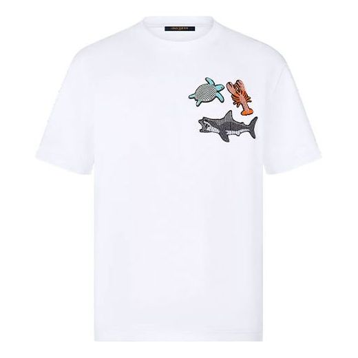 Tričko Louis Vuitton LOUIS VUITTON Animal Embroidery T-Shirt Biela | 1A8QXN