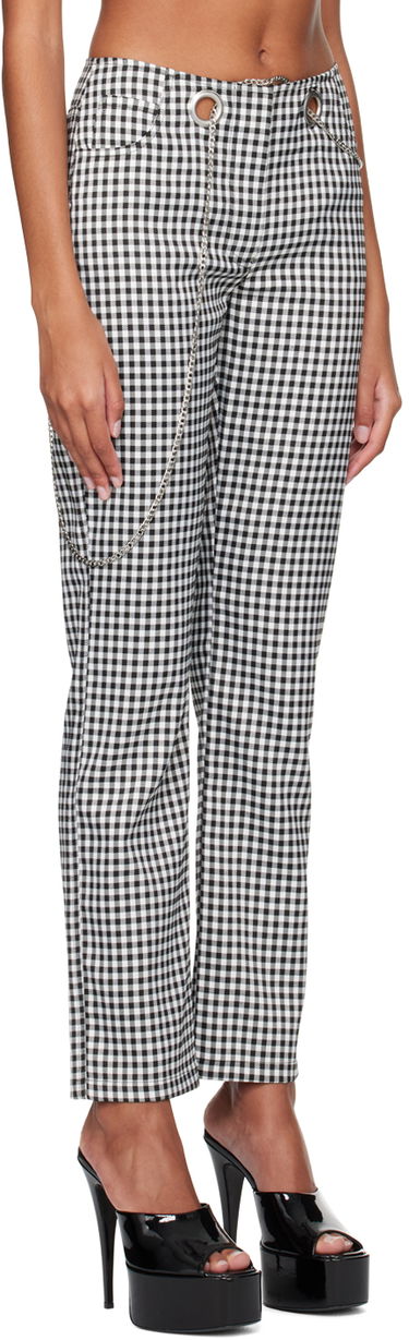 Nohavice Miaou Miaou Tommy Gingham Trousers with Chain Čierna | 1004GINOND, 1