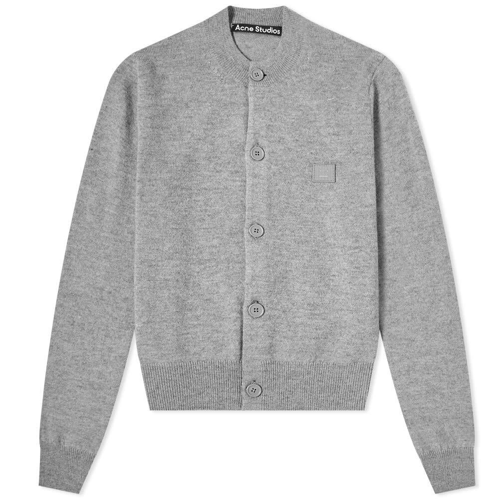 Sveter Acne Studios Keva Face Slim Fit Cardigan Šedá | A60280-990, 0