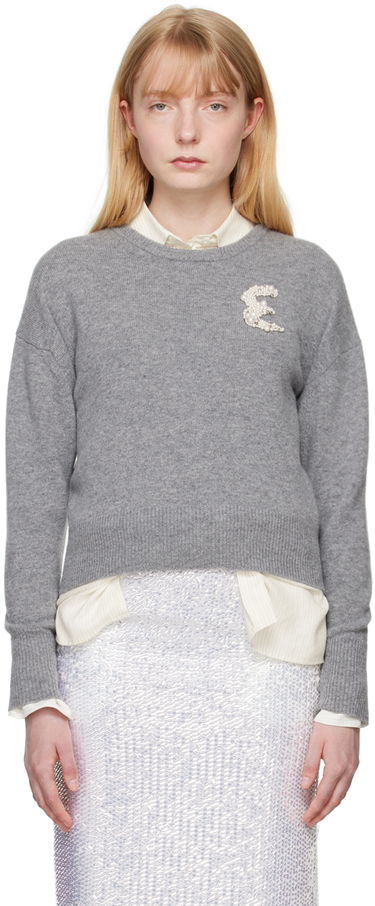 Sveter Erdem Erdem Embellished Crewneck Sweater Šedá | PS24_R1KT8_GEKW, 0