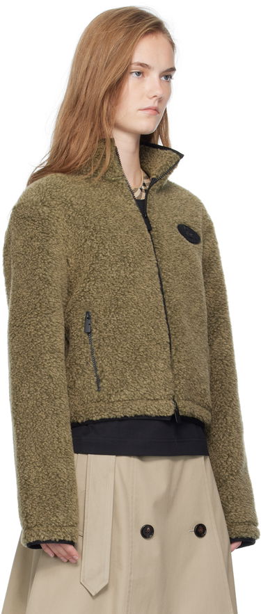 Bunda Burberry Burberry Cropped Fleece Jacket Zelené | 8109274, 1