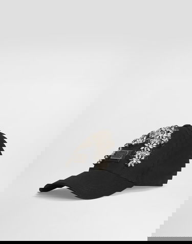 Šiltovka Dolce & Gabbana Dolce & Gabbana Cotton Drill Crystal-Embellished Baseball Hat Čierna | GH590ZGK260N0000, 3