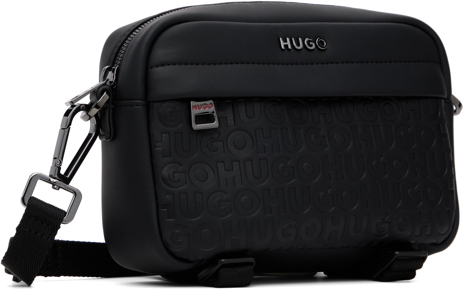 Taška cez rameno BOSS Embossed-Logo Crossbody Bag Čierna | 50547406, 1