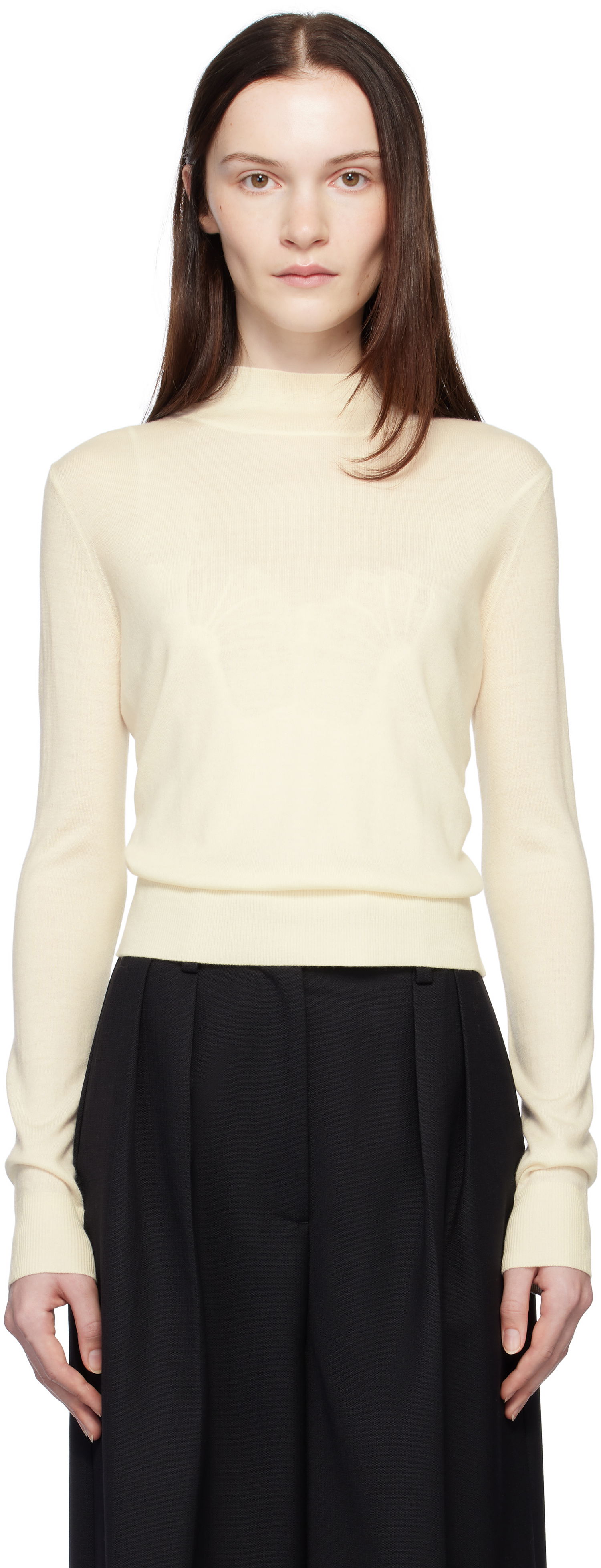 Sveter Anine Bing Anine Bing Monique Long Sleeve Sweater Béžová | A-09-10130-IVY26, 0