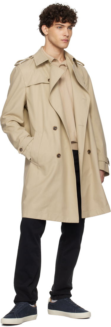 Trenčkot BOSS BOSS Double-Breasted Trench Coat Béžová | 50534911, 3