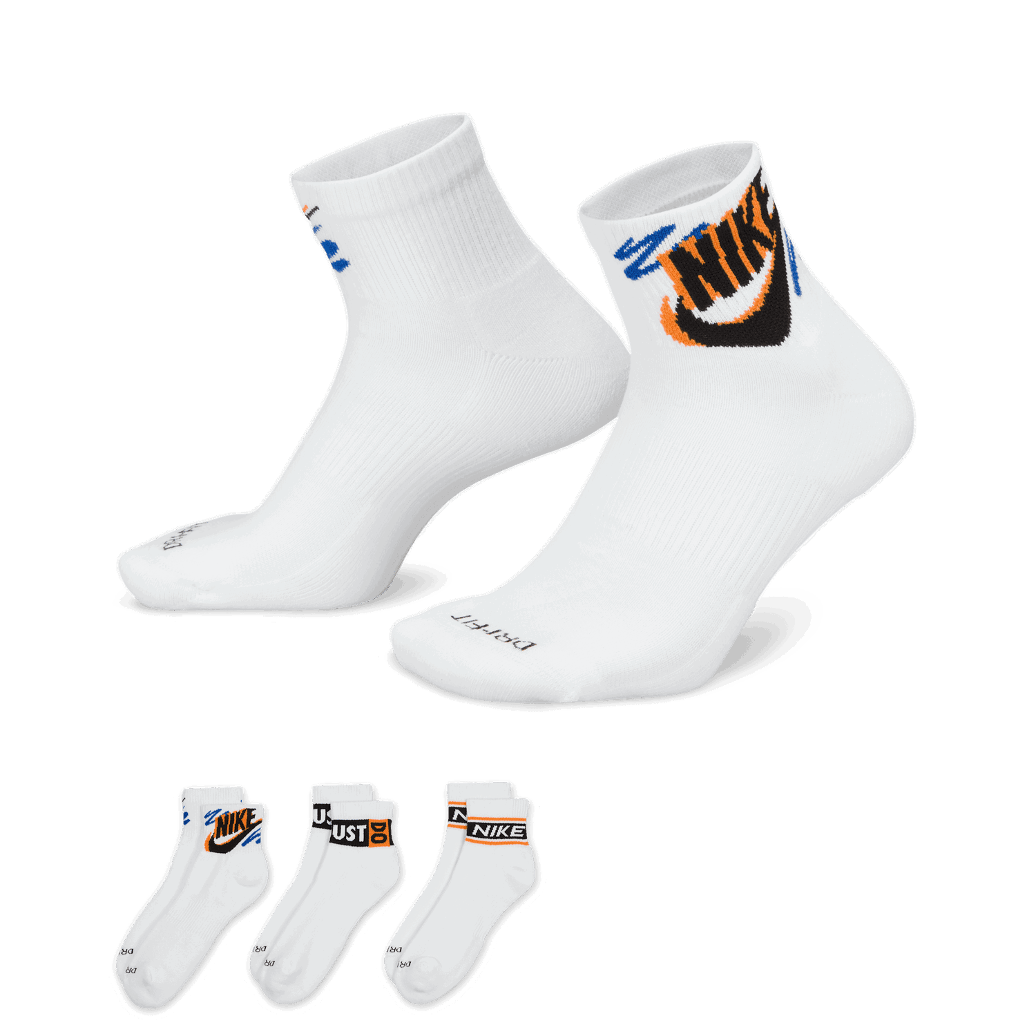 Ponožky Nike Everyday Plus Ankle Socks (3 Pairs) Biela | HJ9378-901, 0