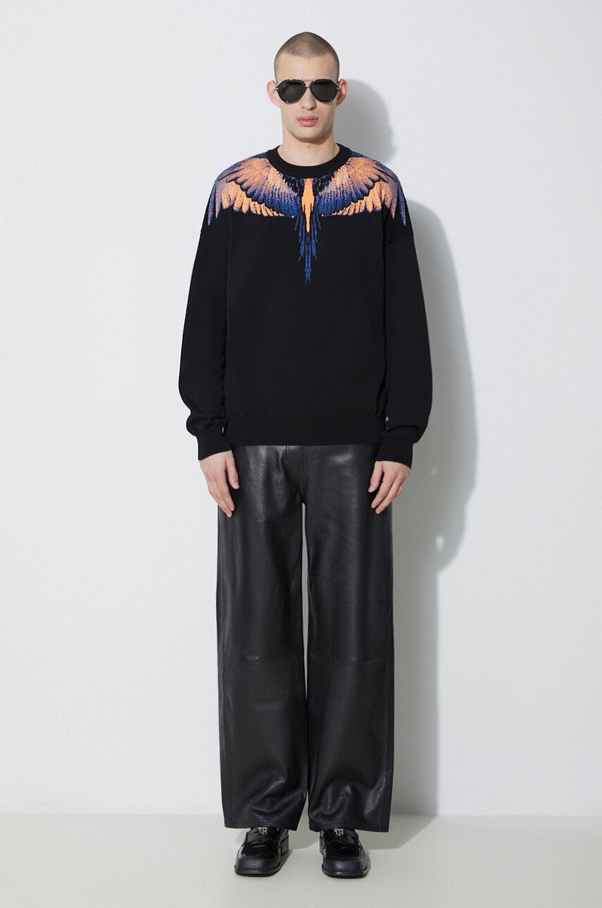 Sveter Marcelo Burlon Marcelo Burlon Icon Wings Knit Boxy Crew Sweatshirt Čierna | CMHE024S24KNI0011026, 0