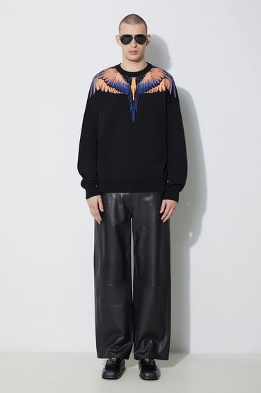 Sveter Marcelo Burlon Marcelo Burlon Icon Wings Knit Boxy Crew Sweatshirt Čierna | CMHE024S24KNI0011026, 0