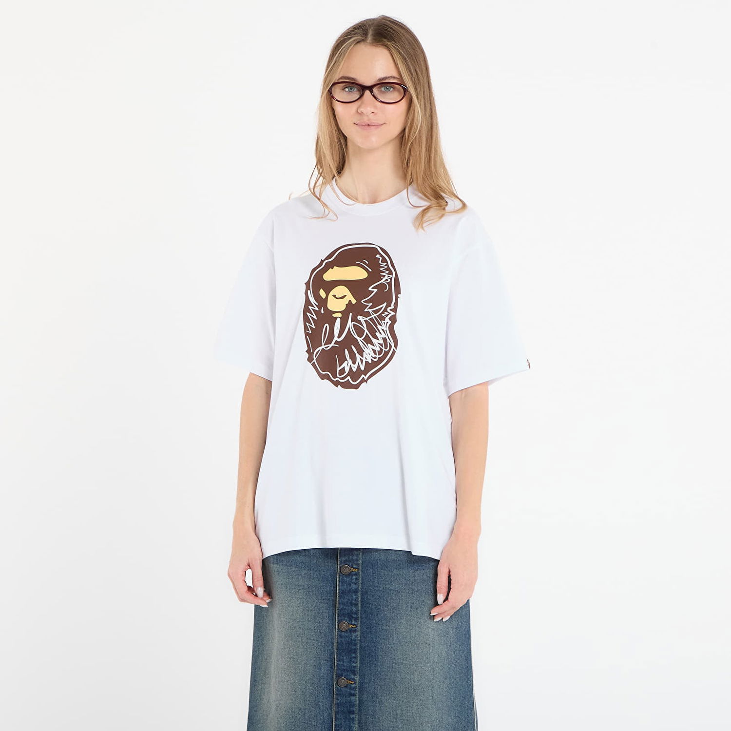 Tričko BAPE BAPE® x FOOTSHOP - Scribble Ape Tee UNISEX White Biela | 001TEL721324MWHT, 1