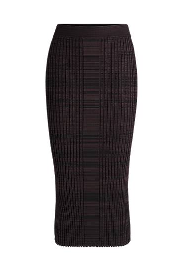 Sukňa BOSS Ribbed Knit Midi Skirt Hnedá | 50518367, 0