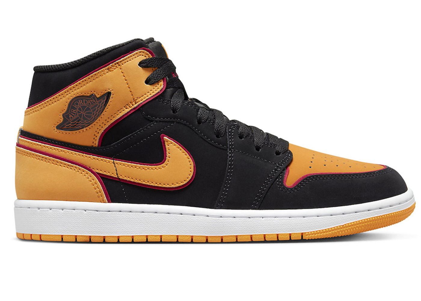 Air Jordan 1 Mid Fat Tongue "Black Orange"