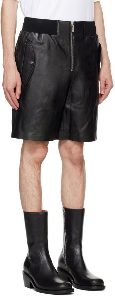 Šortky Helmut Lang Zip Bomber Leather Shorts Čierna | O04HW210, 1