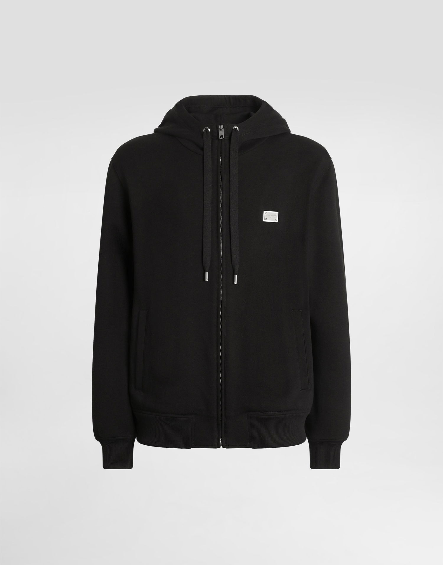 Mikina Dolce & Gabbana Dolce & Gabbana Cotton Zip-Up Hoodie With Metal Tag Čierna | G9BGDTG7N7BN0000, 0
