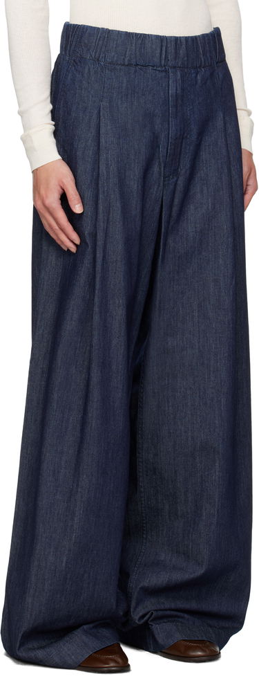 Nohavice a džínsy Dries Van Noten Dries Van Noten Drawstring Wide-Leg Pants Biela | 252-020926-2382, 4