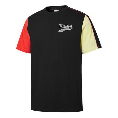 Tričko Puma Colorblock Logo Short Sleeve T-Shirt Čierna | 532705-01, 0