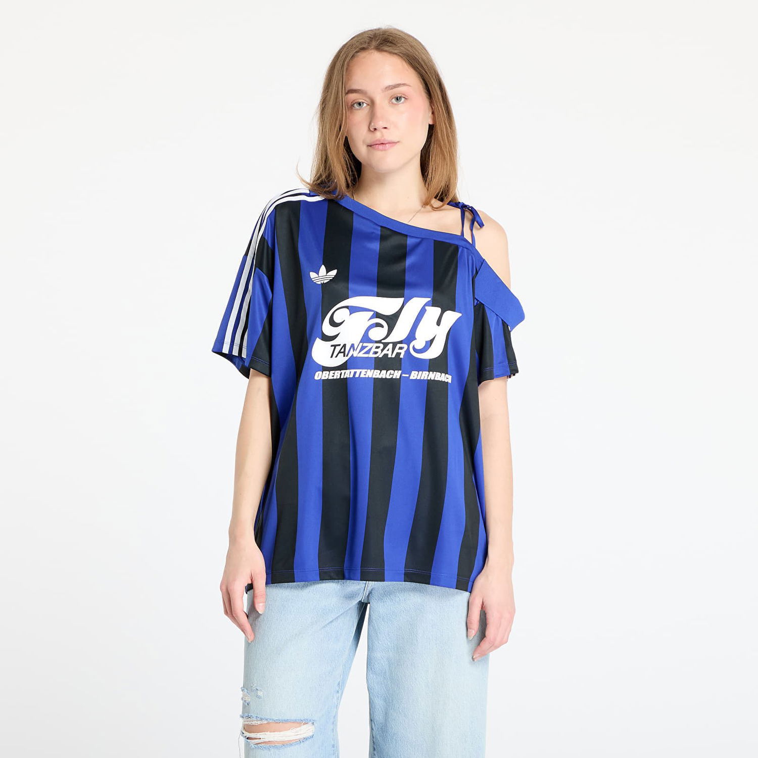 Tričko adidas Originals adidas Originals Off Shoulder Jersey Modrá | KD2278, 0