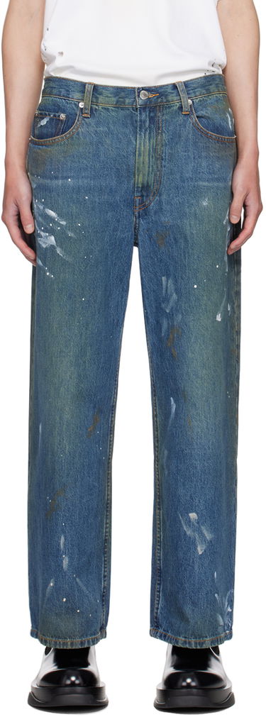 Džínsy Helmut Lang Wide Leg Painted Jeans Modrá | O05DM204, 0
