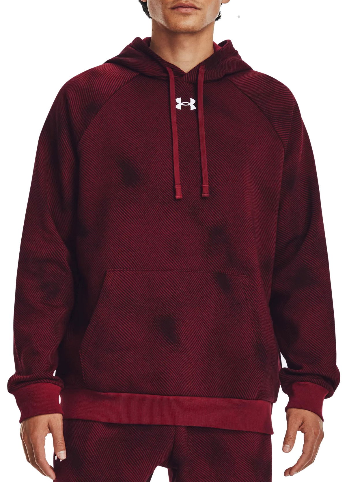 Mikina Under Armour Rival Fleece Printed Hoodie Vínová | 1379759-600, 0