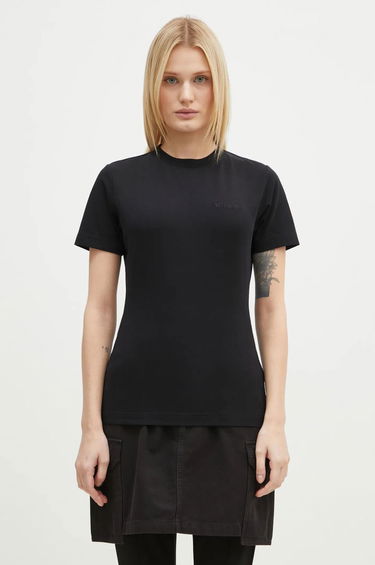 Tričko VETEMENTS VETEMENTS Embroidered Logo Fitted T-Shirt Čierna | WA66TR630B, 0