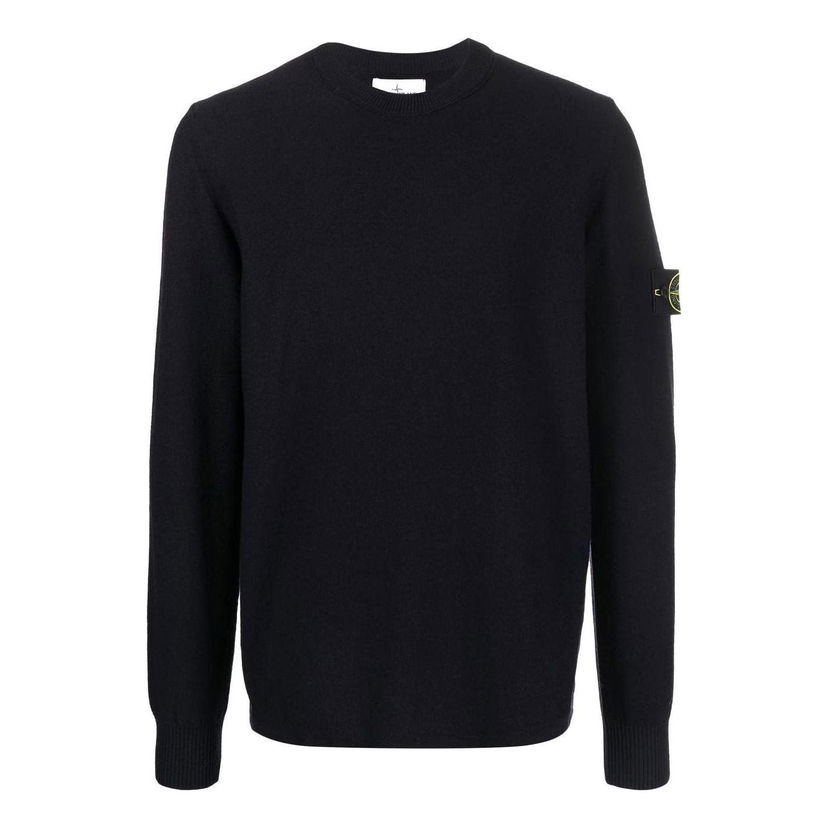 Sveter Stone Island Logo Patch Crewneck Sweatshirt Čierna | 7715526A1-V0020
