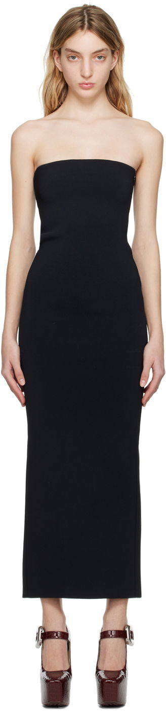 Šaty Bottega Veneta Compact Maxi Dress Čierna | 724616 V2M10