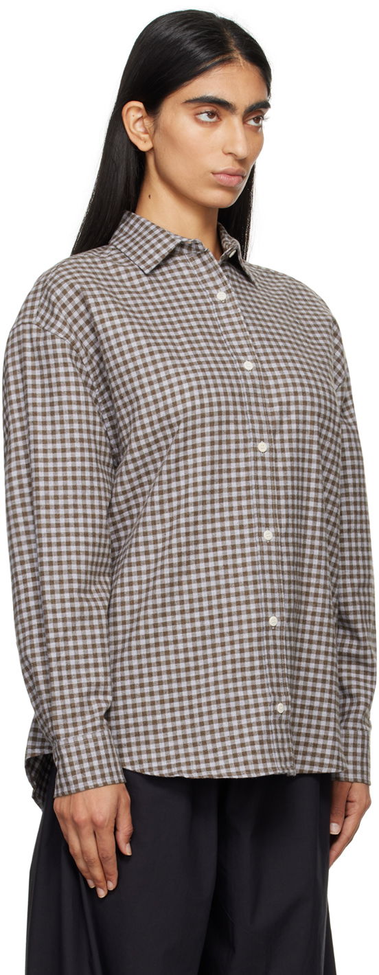 Košeľa Baserange Loose Gingham Shirt Šedá | SHLOL-FL-WI24, 1