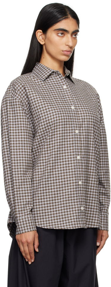 Košeľa Baserange Loose Gingham Shirt Šedá | SHLOL-FL-WI24, 1