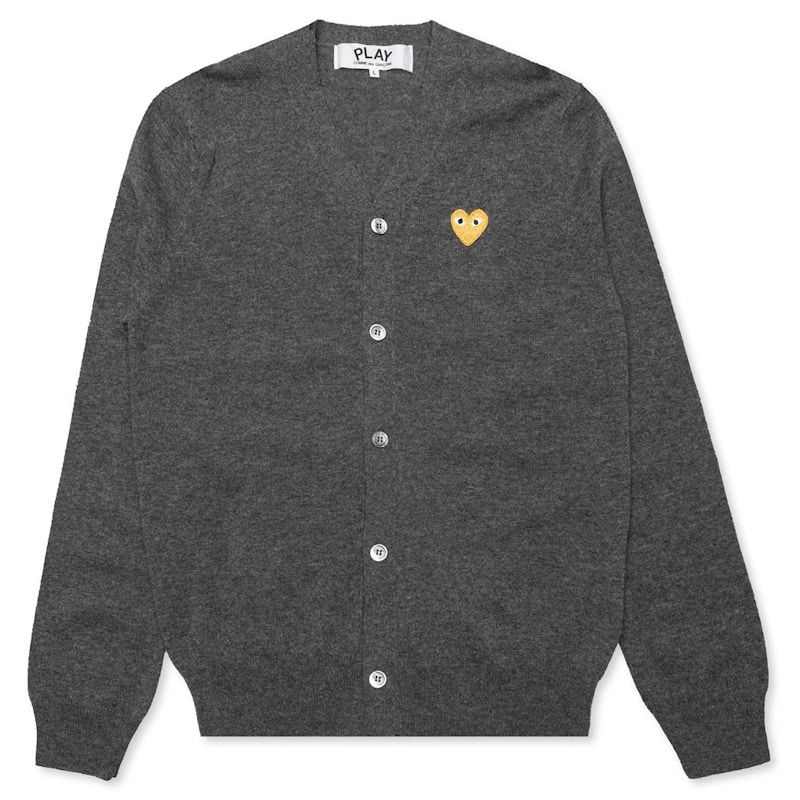 Sveter Comme des Garçons Play Heart Knit Cardigan Šedá | AZ-N050-051-3