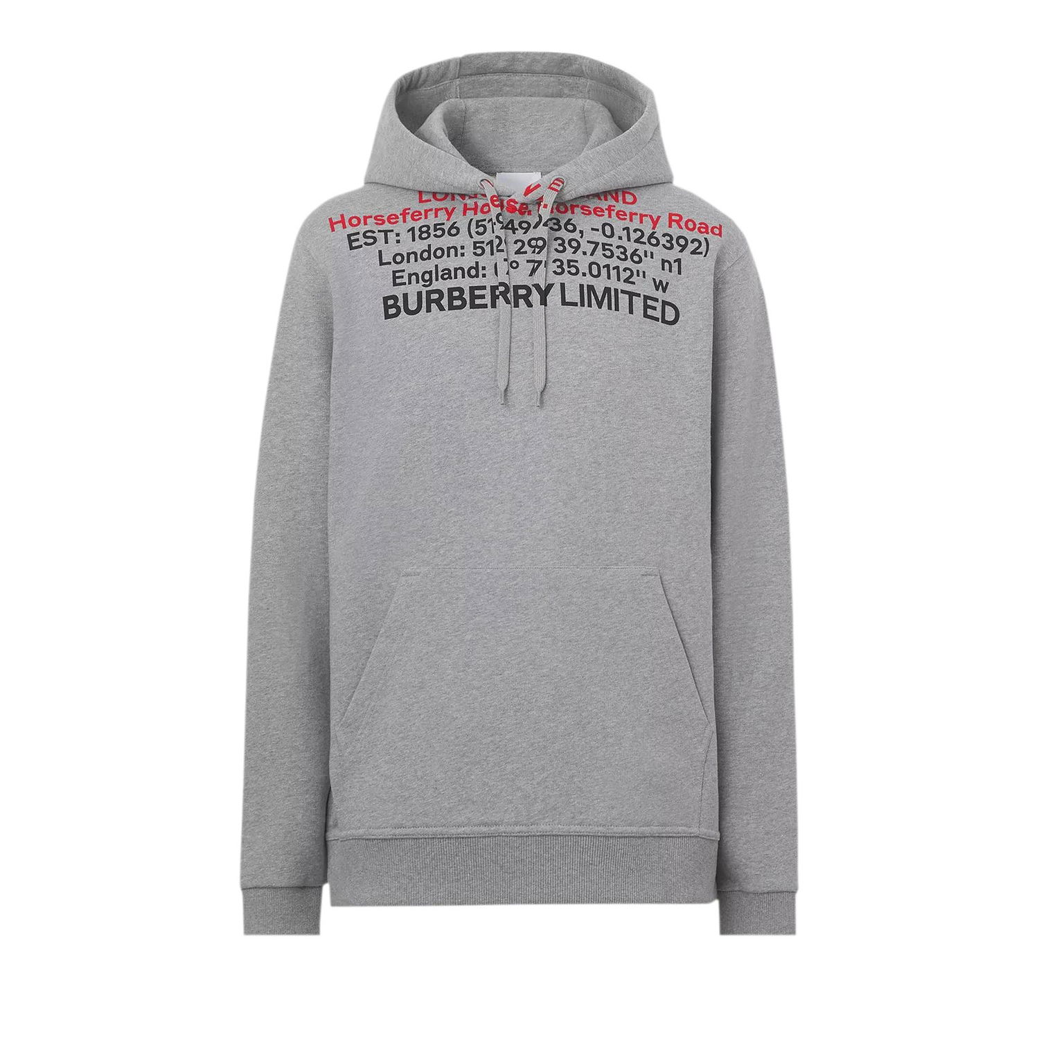 Mikina Burberry Location Print Hoodie Šedá | 8048283, 1