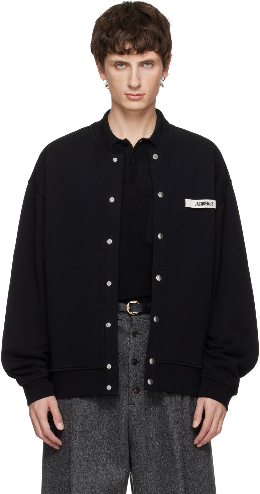 Sveter Jacquemus The Gros Grain Snap-Button Cardigan Čierna | 25HCDM00576AJ00126
