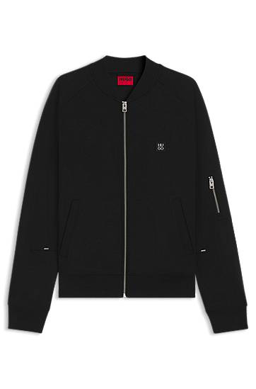 Bomber bunda BOSS Oversized-Fit Bomber Jacket Čierna | 50542590, 0
