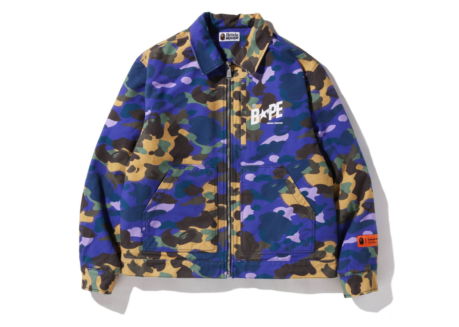 Bunda BAPE Heron Preston x Mix 1st Camo Duck Trucker Jacket Fialová | 1I23-141-902, 0
