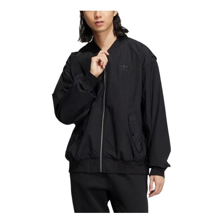 Bomber bunda adidas Originals Essentials Athletic Jacket Čierna | IC8155