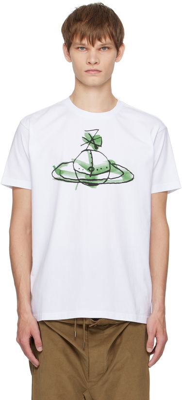 Tričko Vivienne Westwood Vivienne Westwood Classic T-Shirt with Green Orb Print Biela | 3G01003W-J001M-, 0