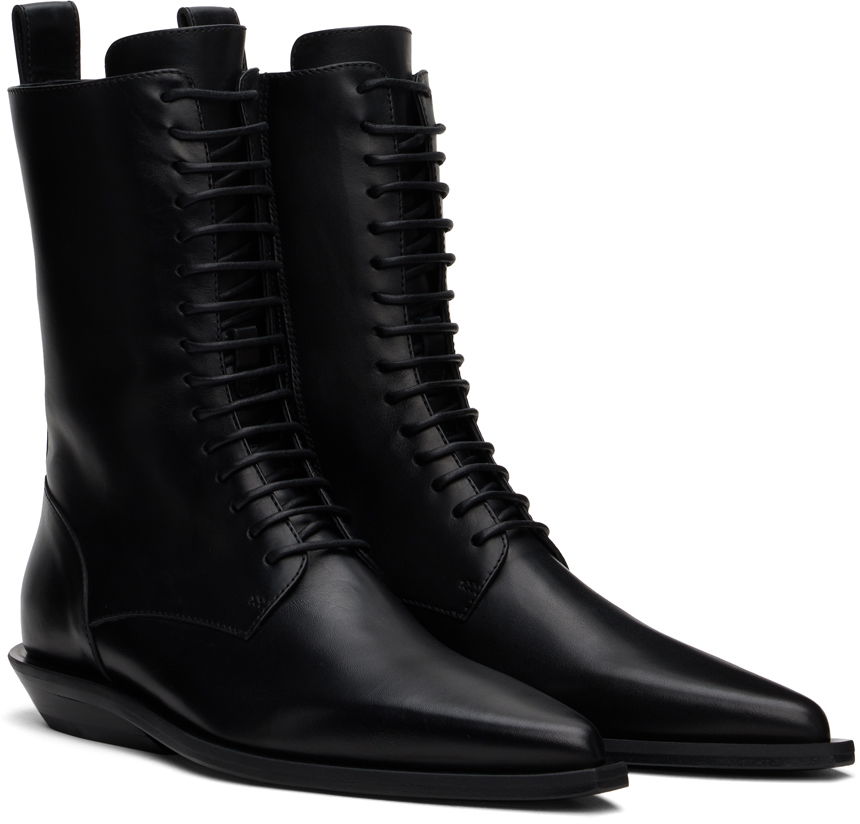 Ann Demeulemeester Ise Pointy Micro Heel Lace-Up Boots