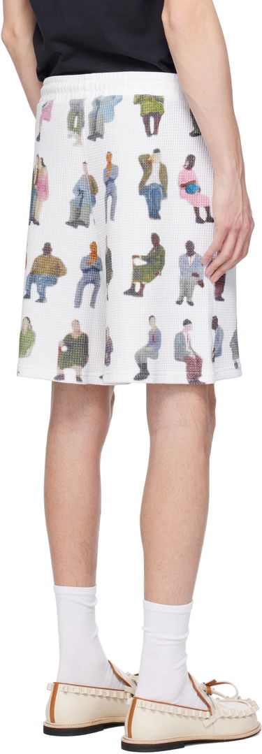 Šortky JW Anderson JW Anderson Printed Waffle Shorts Biela | JR0054-PG1737, 2