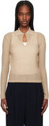 Max Mara Ribbed Keyhole Polo Top