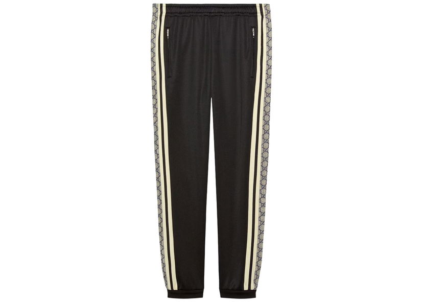 Nohavice Gucci Oversize Technical Jersey Jogging Pant Black/Ivory Čierna | 545603 XJAC0 1093