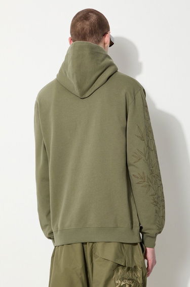 Mikina Maharishi Dragon Bamboo Embroidered Hoodie Zelené | 5075.OLIVE, 2