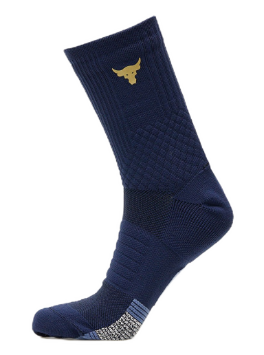 Ponožky Under Armour Project Rock Ad Playmaker 1-Pack Mid Socks Midnight Navy/ Hushed Blue/ Metallic Gold Čierna | 1376230-410