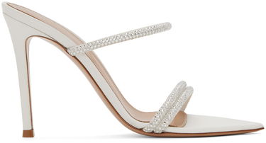 Tenisky a topánky Gianvito Rossi Cannes Crystal-Embellished Satin Heeled Sandals Biela | G16090.15RIC.XCN, 0